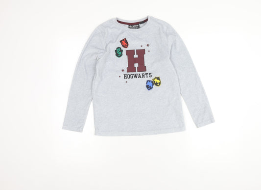 Harry Potter Boys Grey Hogwarts T-Shirt, Size 9-10 Years