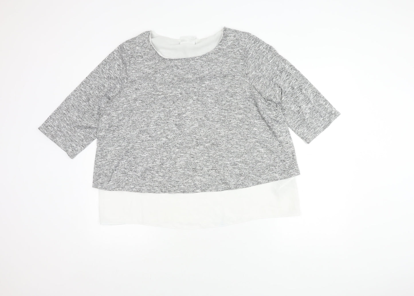 Wallis Grey Layered Bow Top for Women, Size 18