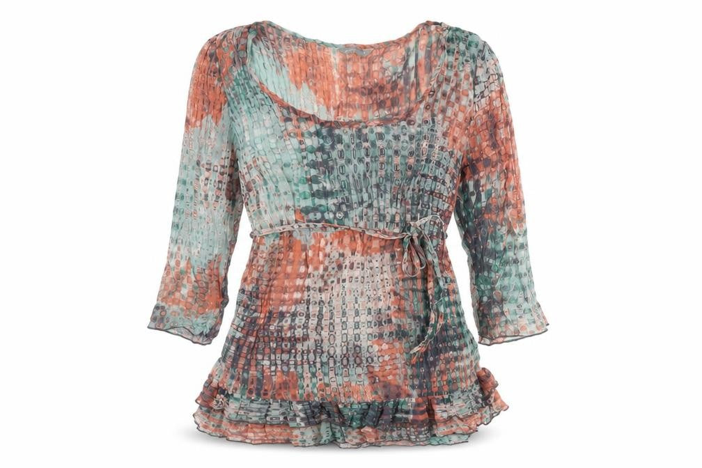Front view of Per Una Women's Multicoloured Geometric Top, size 10