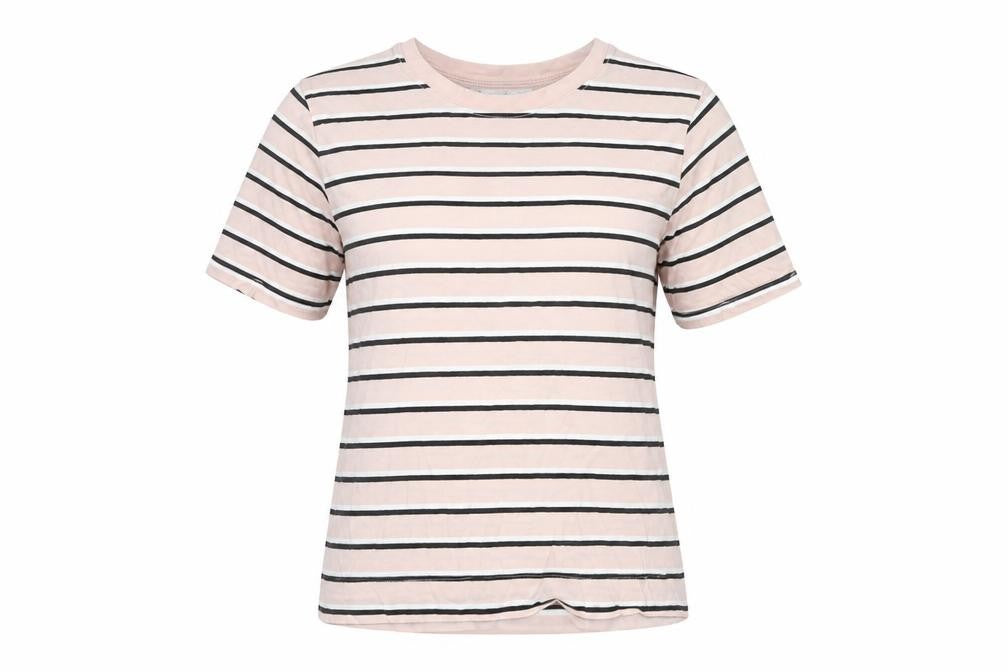 MNG Basics Women's Pink Striped T-Shirt Size 8