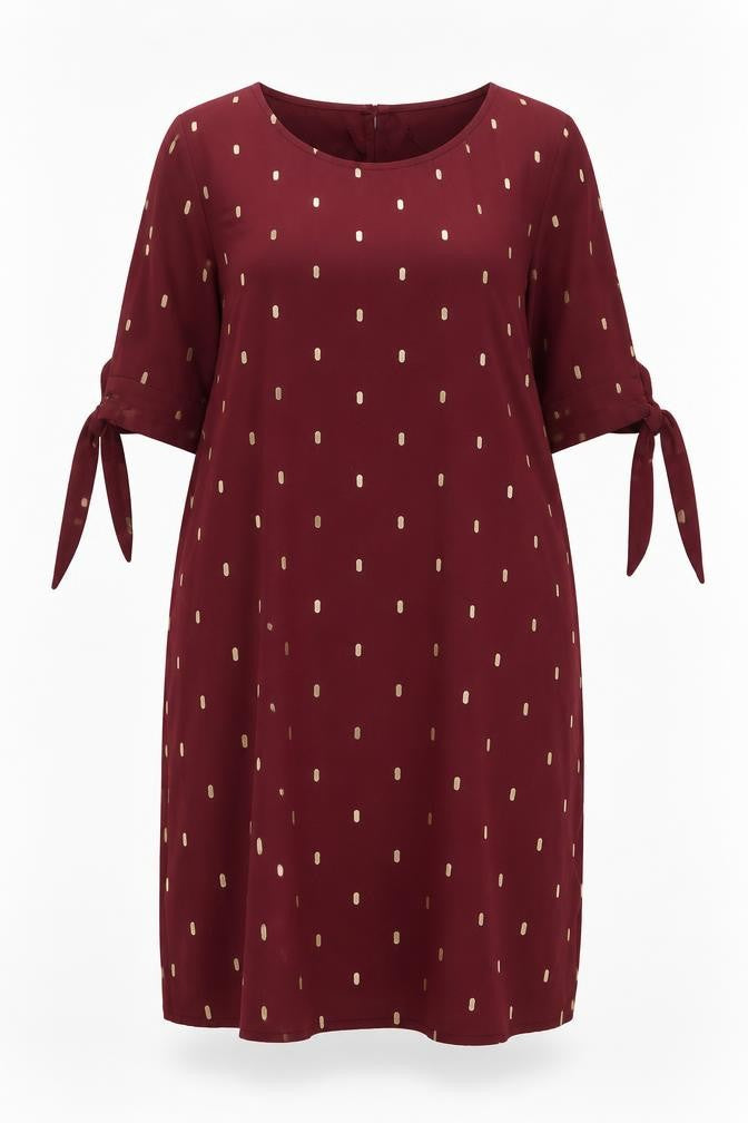 Bonmarché Women's Red Dress, Size 20, Short Sleeve, Elegant