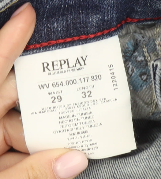 Replay Men's Blue Straight Jeans Size 29