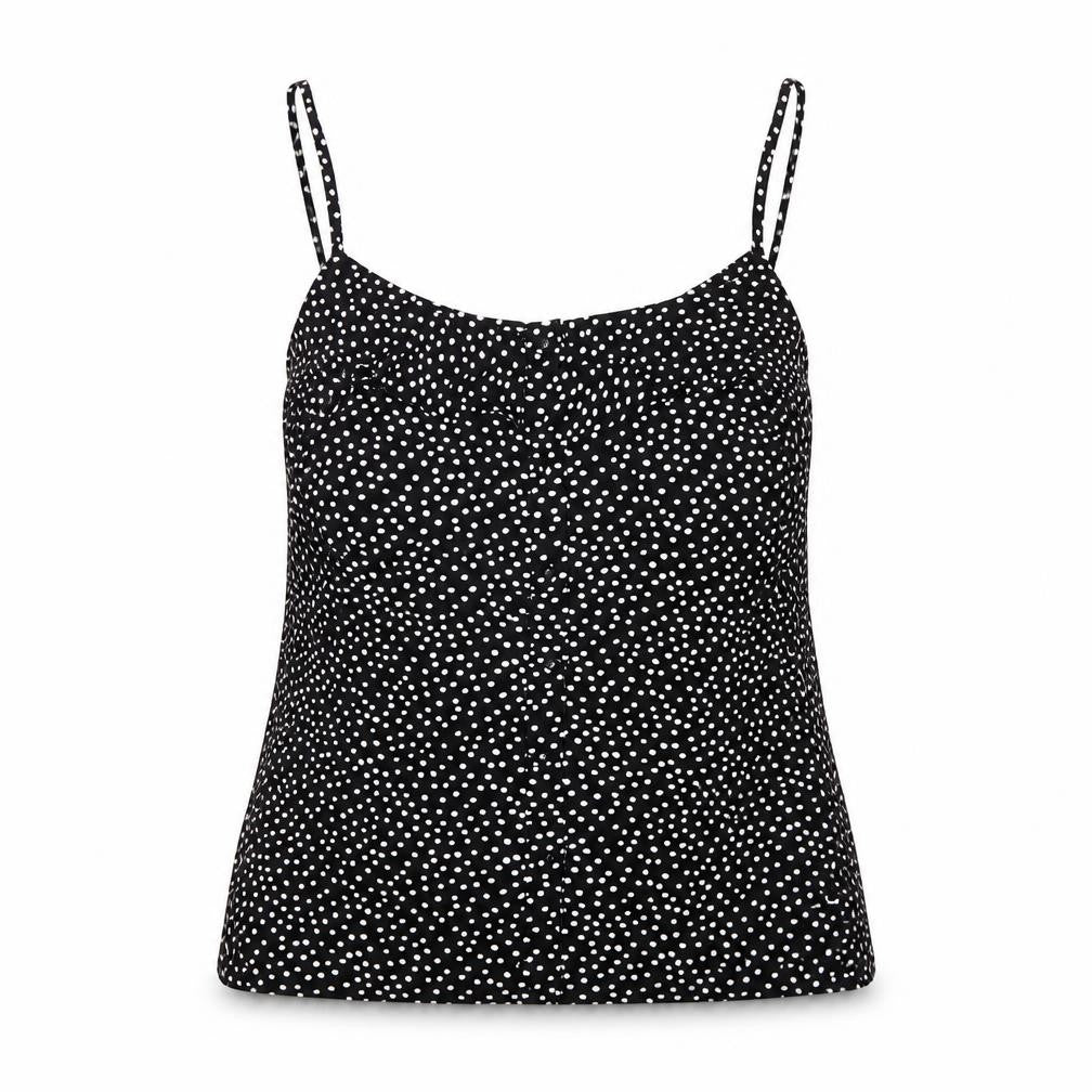 Oasis Women Black Polka Dot Tank Size 10