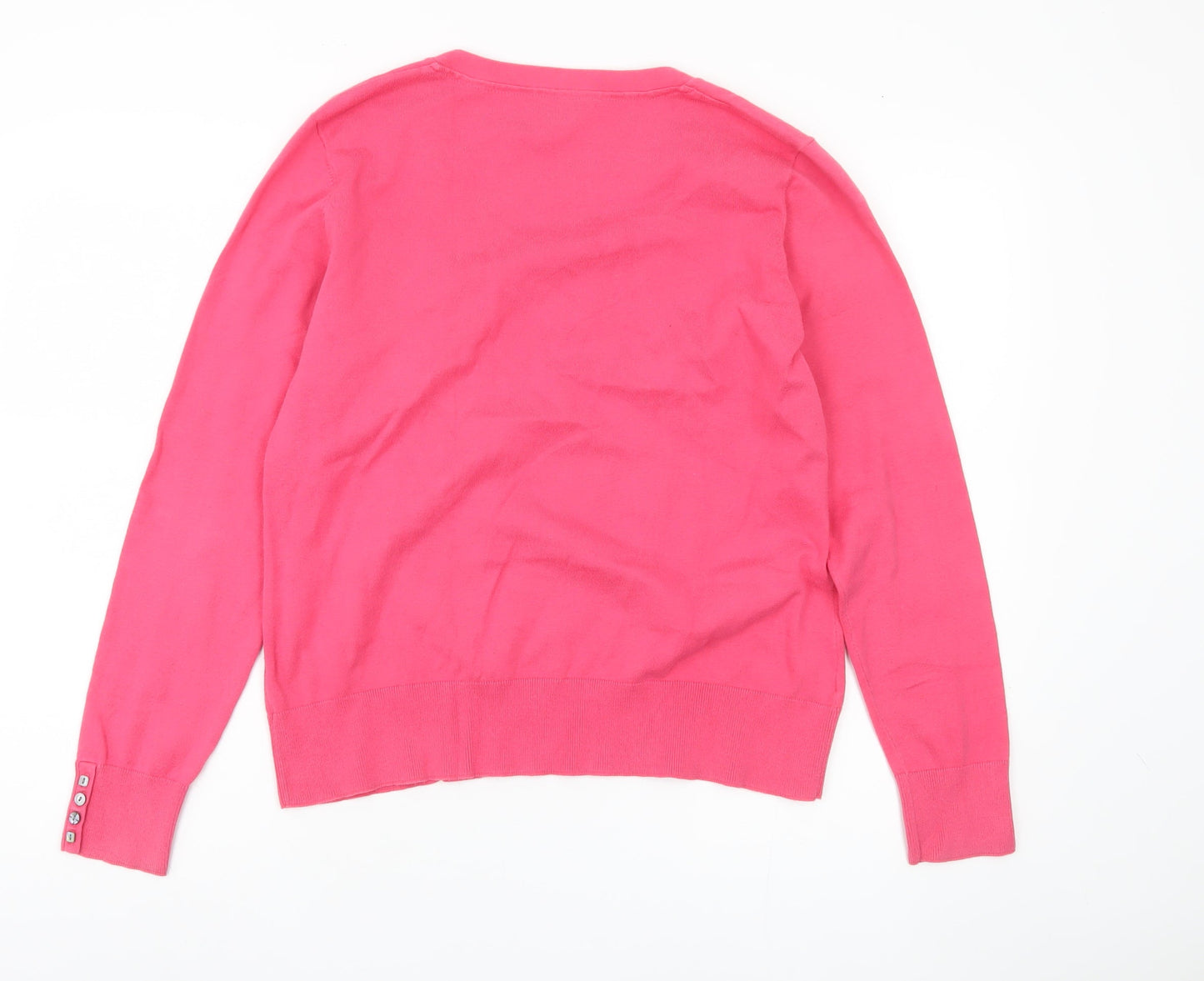 Laura Ashley Women's Pink V-Neck Pullover Jumper Size 18