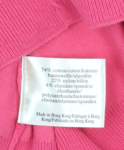 Laura Ashley Women's Pink V-Neck Pullover Jumper Size 18