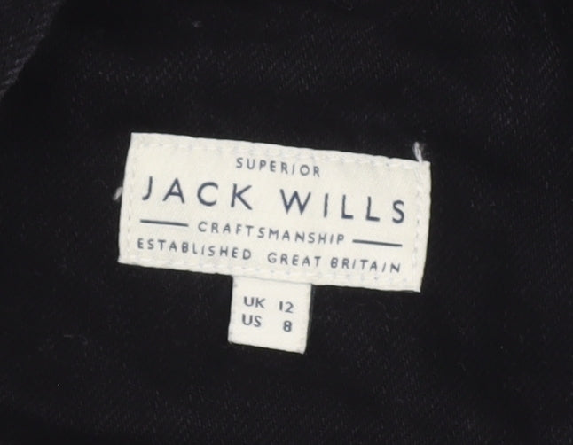 Jack Wills Women's Black Dungaree Dress Size 12