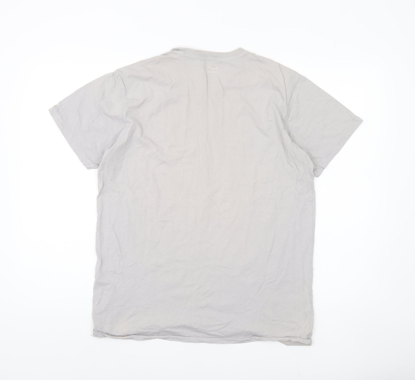 Gap Men's Grey Cotton Crew Neck T-Shirt, Size M