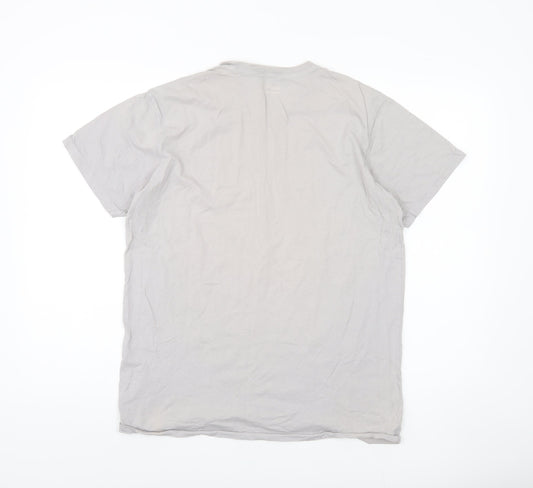 Gap Men's Grey Cotton Crew Neck T-Shirt, Size M