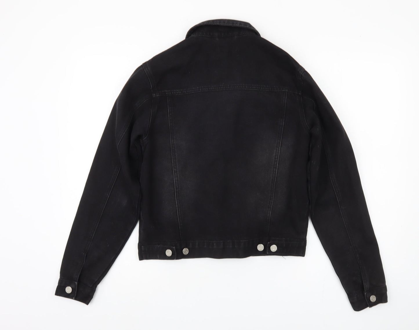 Missguided Women's Black Denim Jacket, Size 4, Casual Style