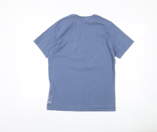 Massimo Dutti Men’s Blue Cotton T-Shirt, Size M