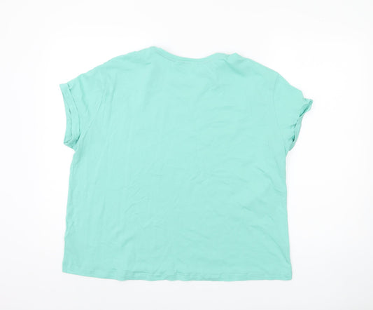 Marks and Spencer Women's Green Pyjama T-Shirt - L