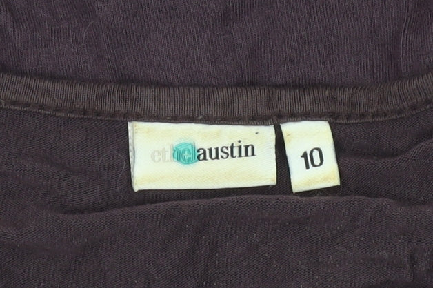 Ethel Austin Women's Purple 3/4 Sleeve V-Neck Top