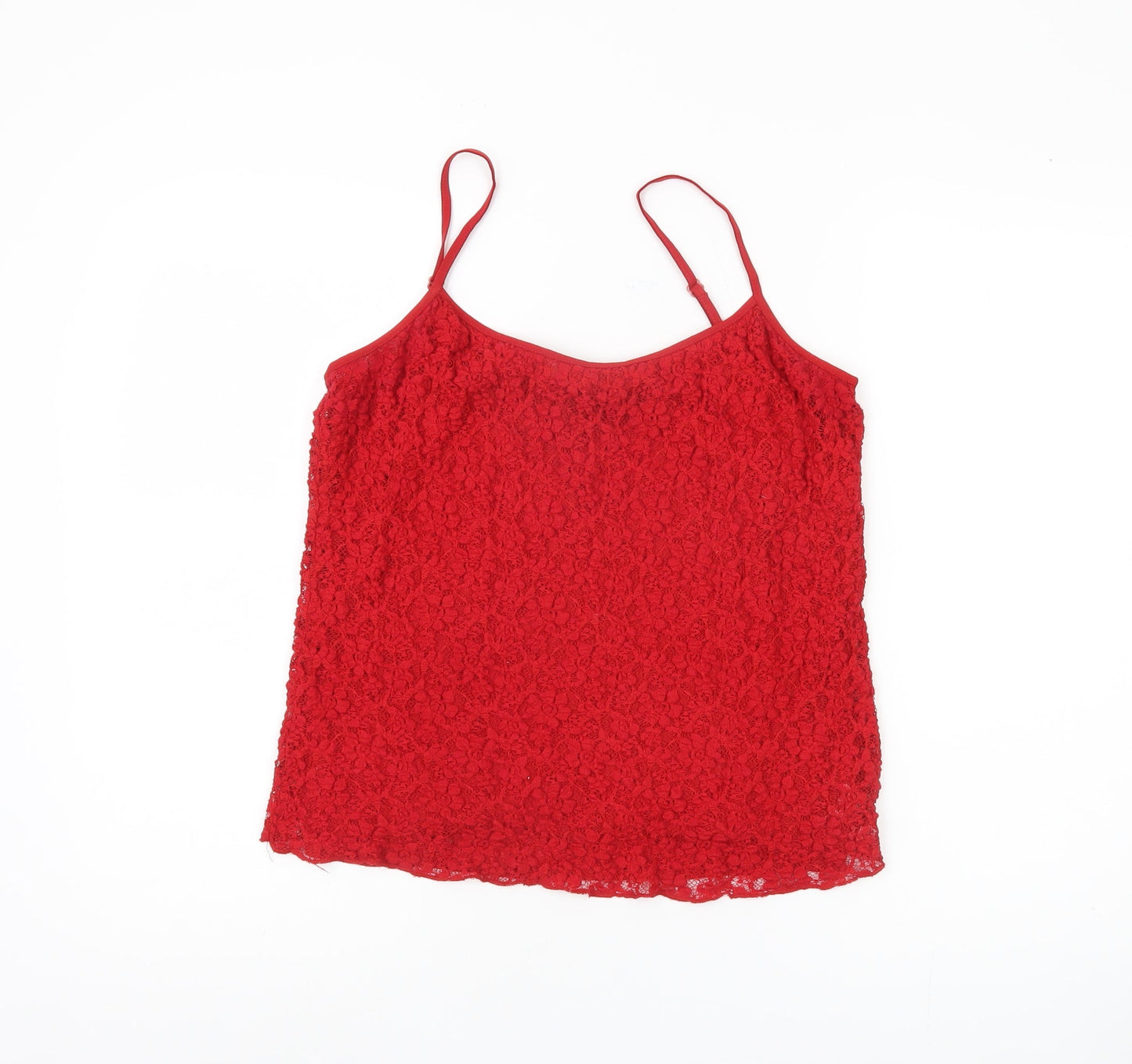 Per Una Women's Red Camisole, Size 16, Lace Spaghetti Strap