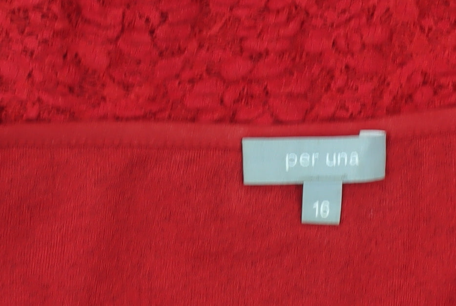 Per Una Women's Red Camisole, Size 16, Lace Spaghetti Strap