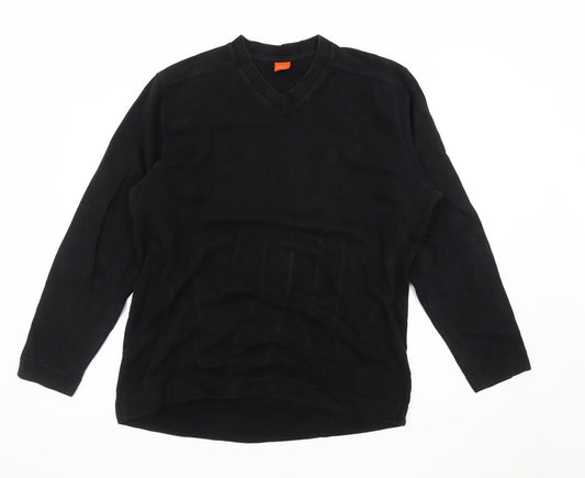 BOSS Unisex Black Sweatshirt L V-Neck Long Sleeve