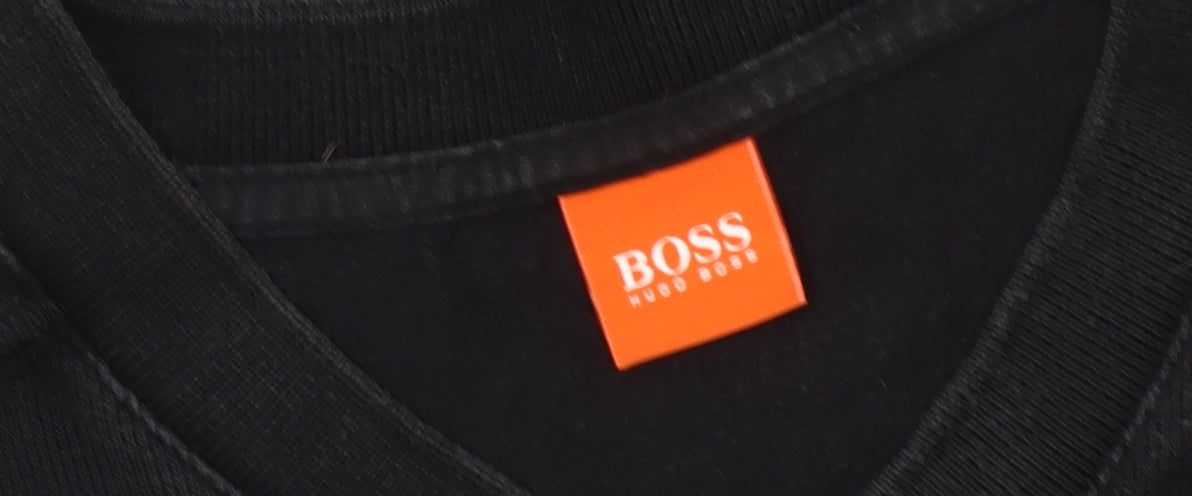 BOSS Unisex Black Sweatshirt L V-Neck Long Sleeve
