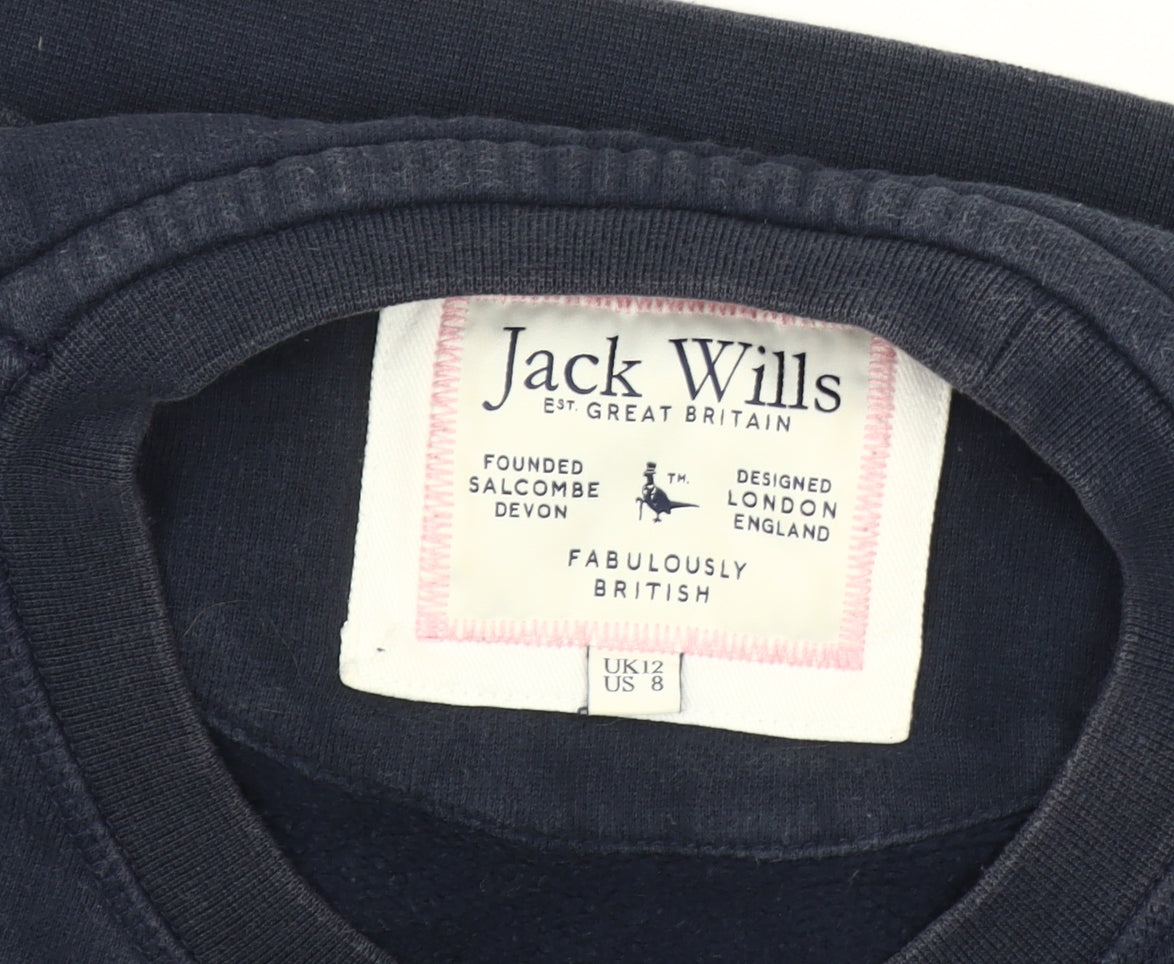 Jack Wills Women's Navy Sweatshirt UK 12 Cotton Blend