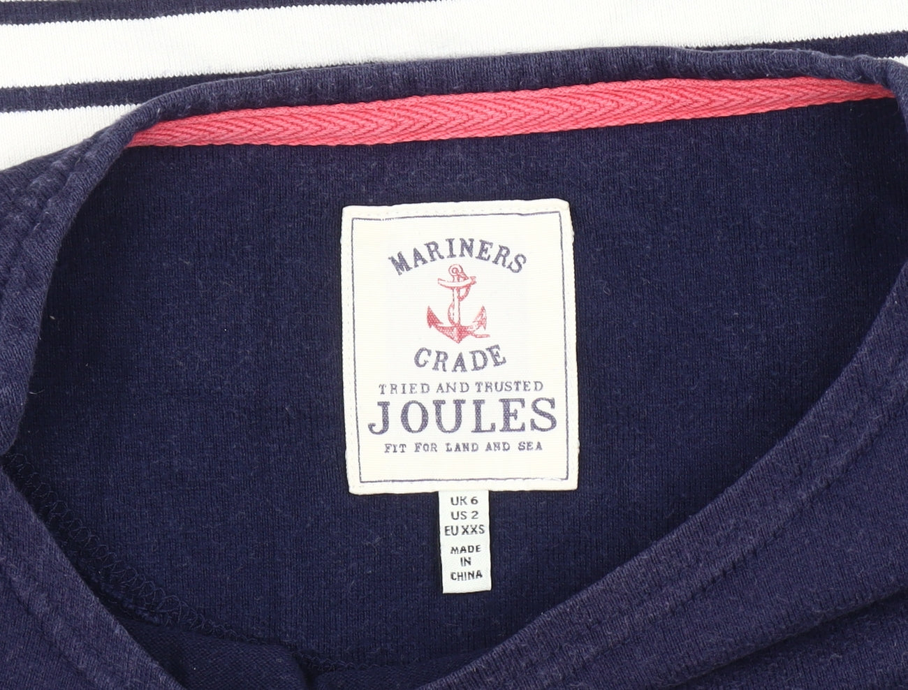 Joules Women's Striped Multicoloured T-Shirt, Size 6