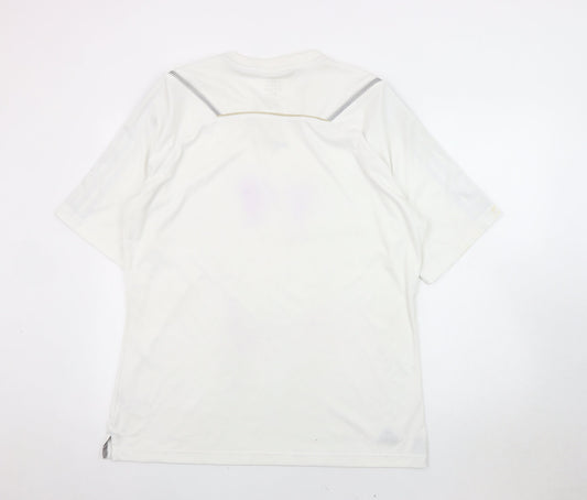 Adidas Men's White Gym Jersey T-Shirt L - Logo Breathable