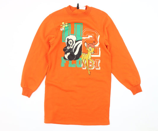 Disney Women’s Orange Graphic Bambi Sweatshirt 2XS