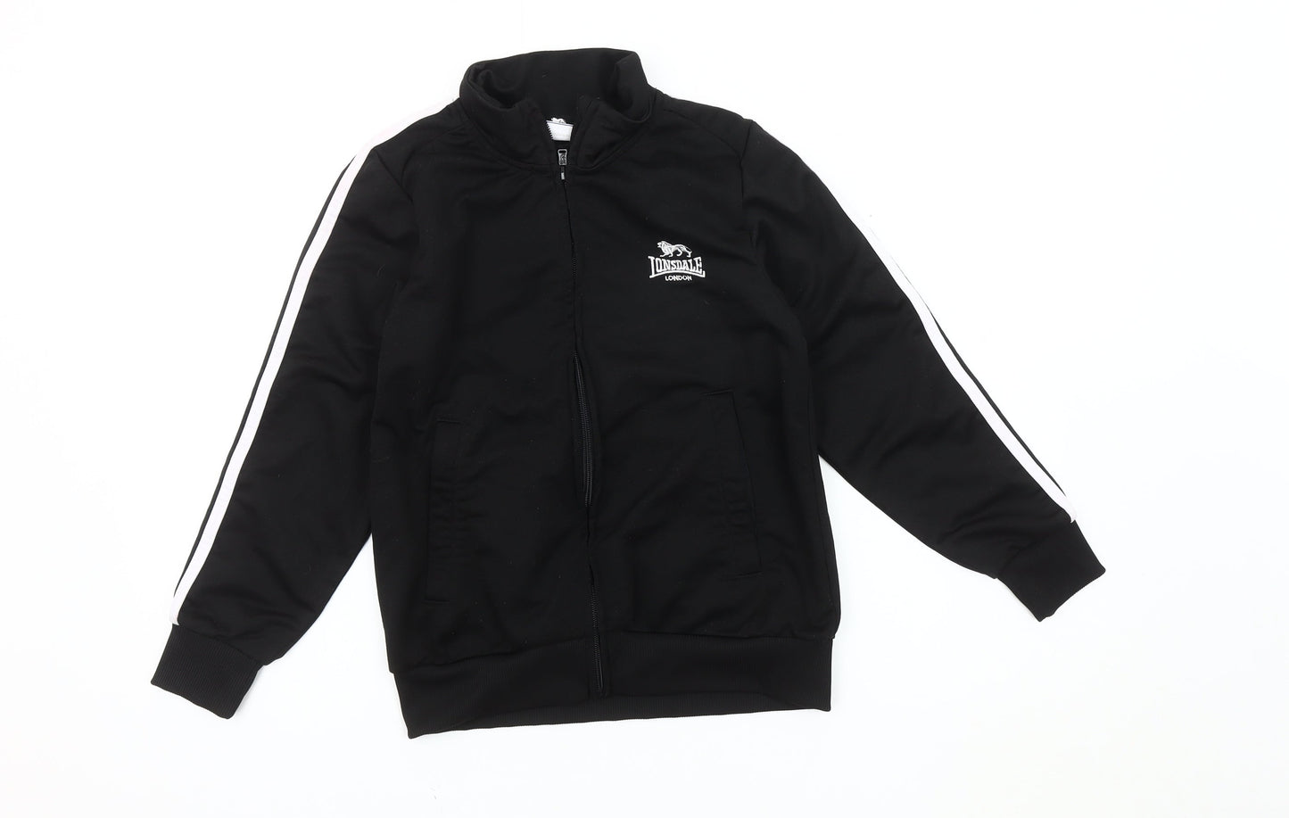 Lonsdale Boys Black Polyester Track Jacket 9-10 Years