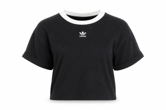 Womens UK Size 8 adidas Black Cotton T-Shirt