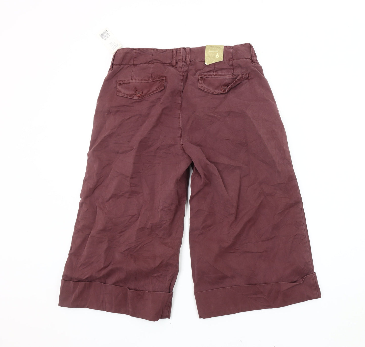 Old Navy Women's Red Wide-Leg Cropped Trousers, Size 6