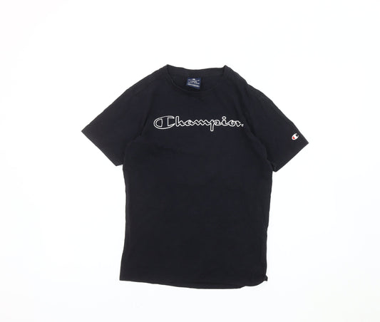 Champion Boys Black Logo Graphic T-Shirt 11-12 Years