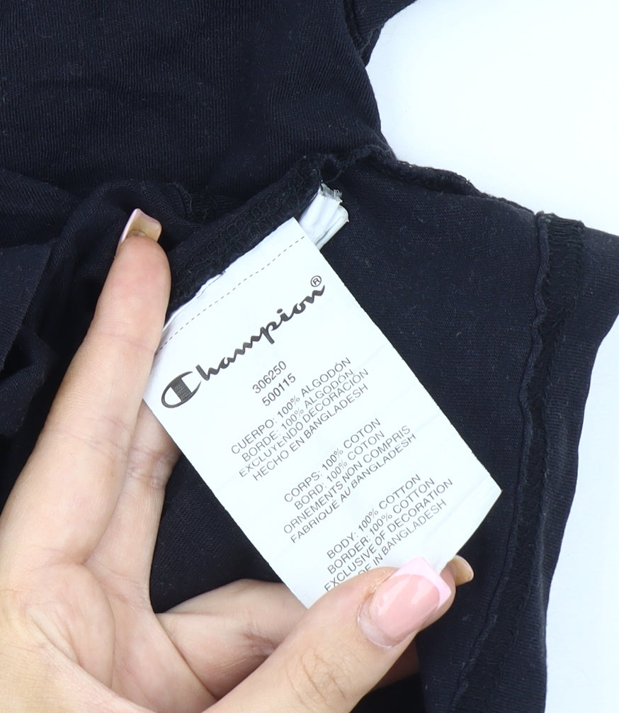 Champion Boys Black Logo Graphic T-Shirt 11-12 Years