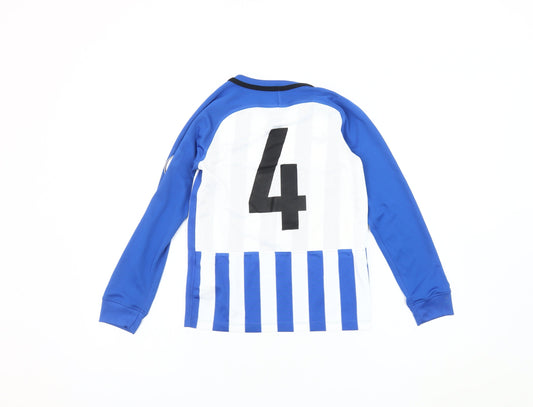 Nike Boys Blue White Nike Jersey 10 Years Football Striped Top