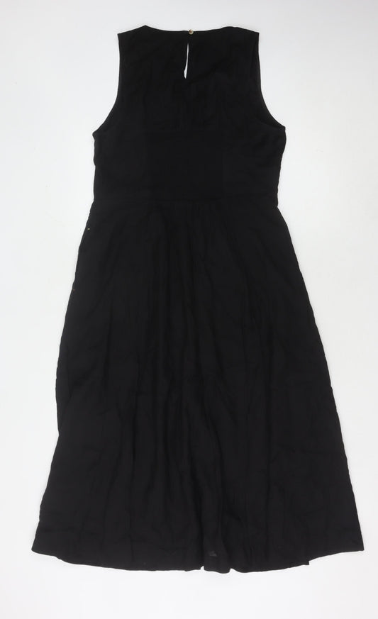 White Stuff Women's Black Sleeveless Dress Size 10