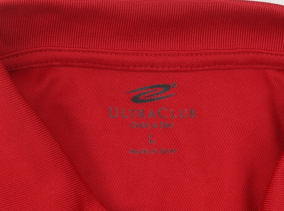 UltraClub Men's Red Polo Shirt Large