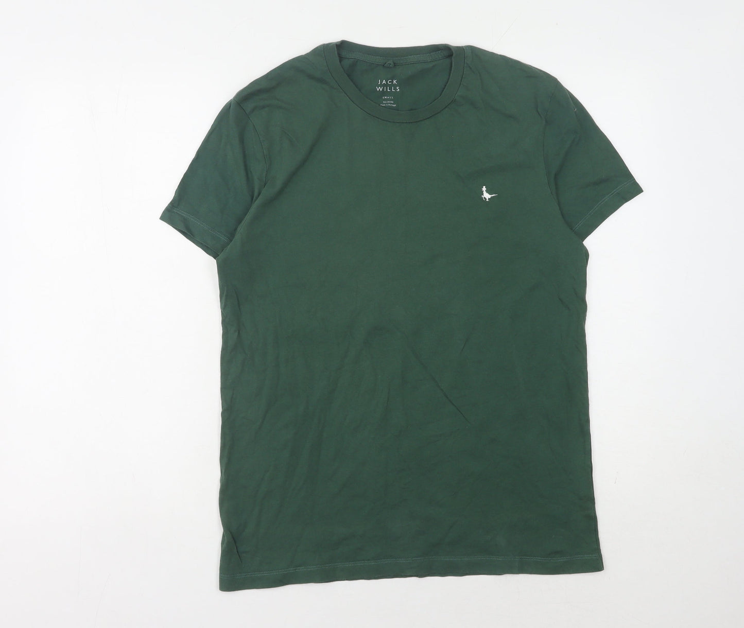 Jack Wills Men's Green T-Shirt, Size S, Crew Neck