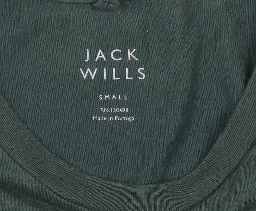 Jack Wills Men's Green T-Shirt, Size S, Crew Neck