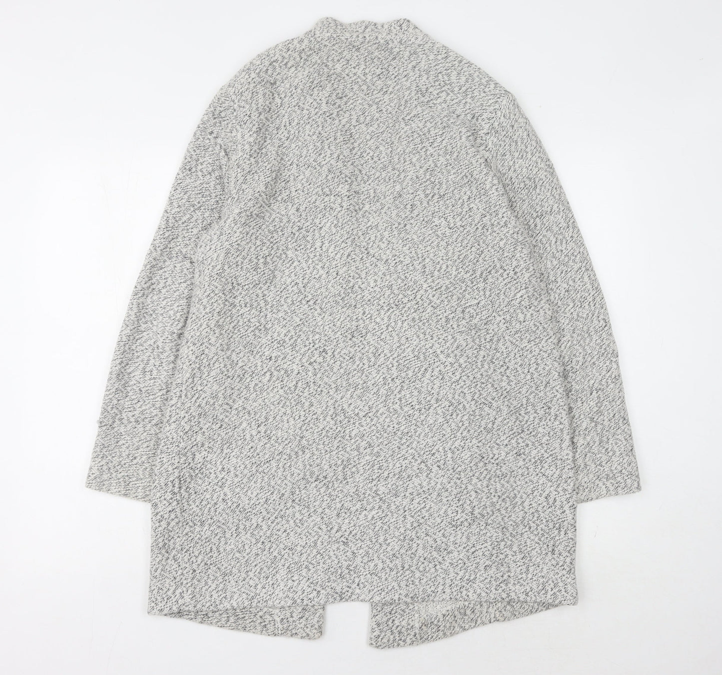 Stradivarius Womens Grey Open Front Cardigan Size 12 Zip Accents