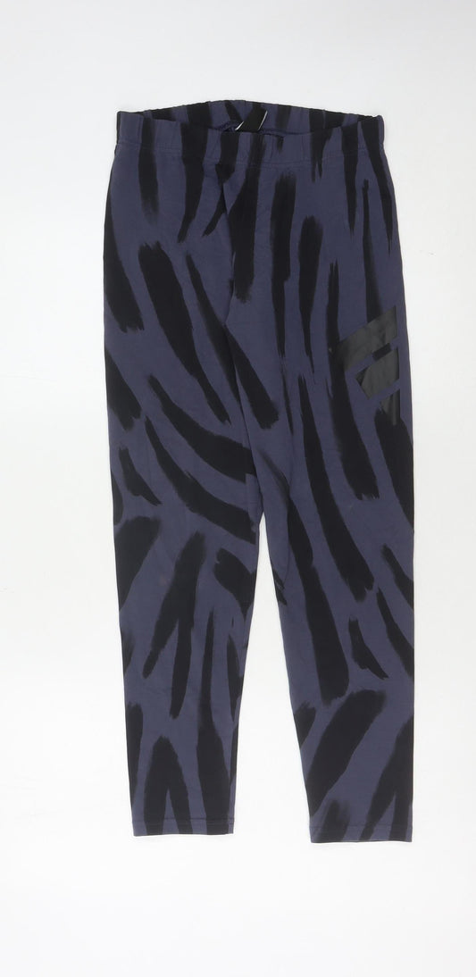Adidas Women's Blue Animal Print Ankle Leggings Size 12-14