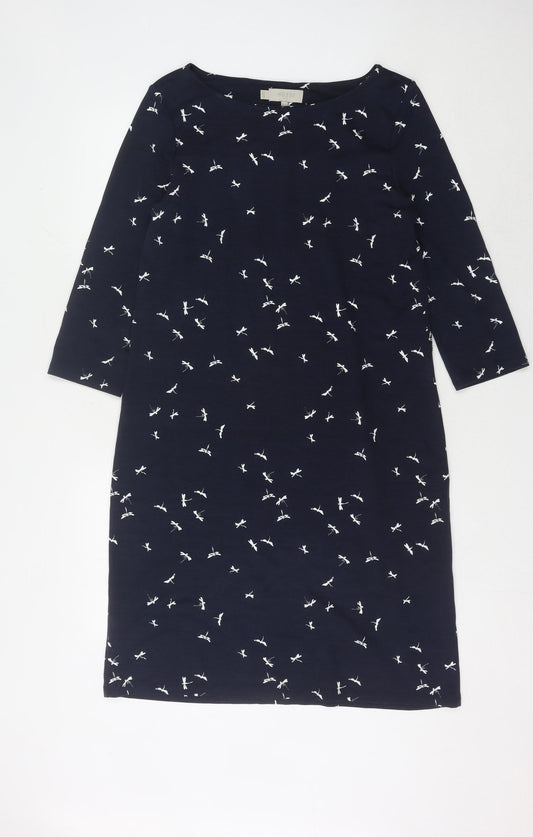 Hobbs Women's Blue Animal Print 3/4 Sleeve Dress