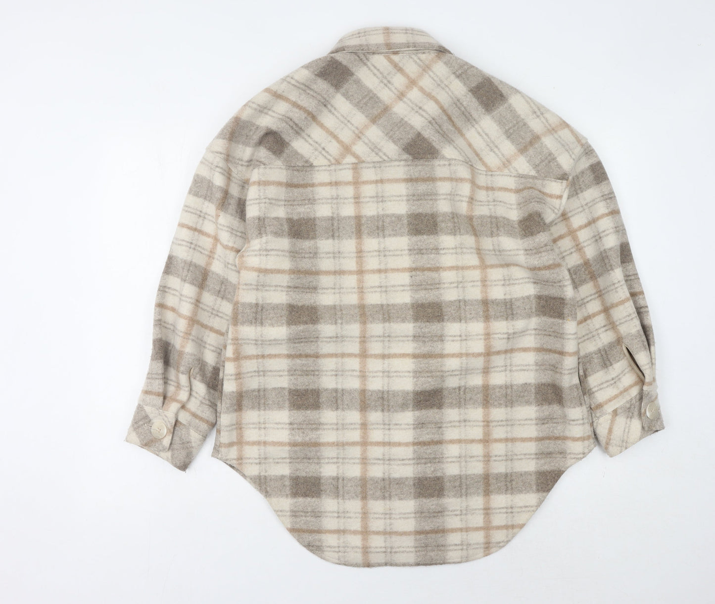 Stradivarius Women's Beige XS Checkered Jacket