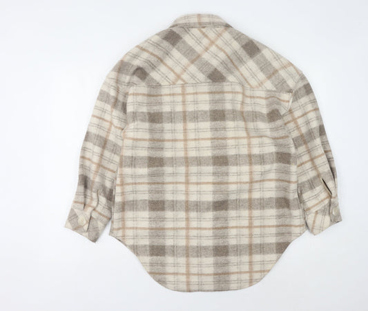 Stradivarius Women's Beige XS Checkered Jacket