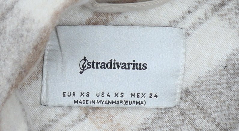 Stradivarius Women's Beige XS Checkered Jacket