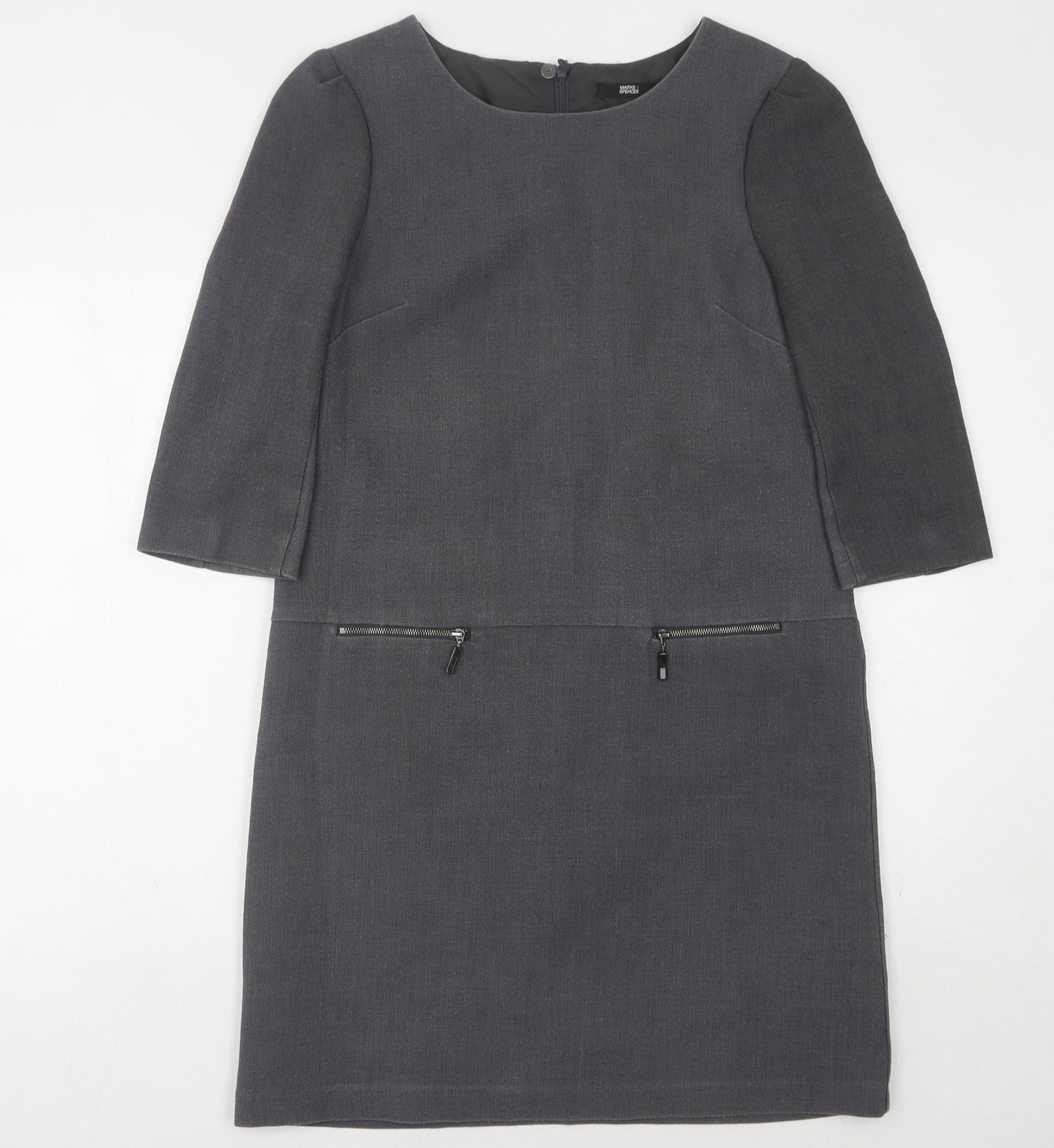 Marks and Spencer Women's Grey Sheath Dress Size 12