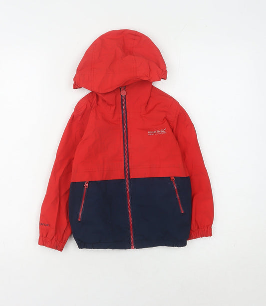 Regatta Boys Red Blue Parka Jacket 3-4 Years, Hooded, Waterproof