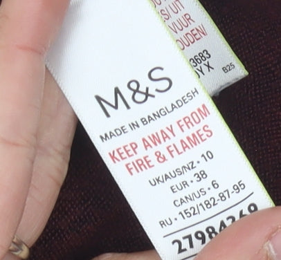 Marks and Spencer Women Burgundy Animal Print Jumper