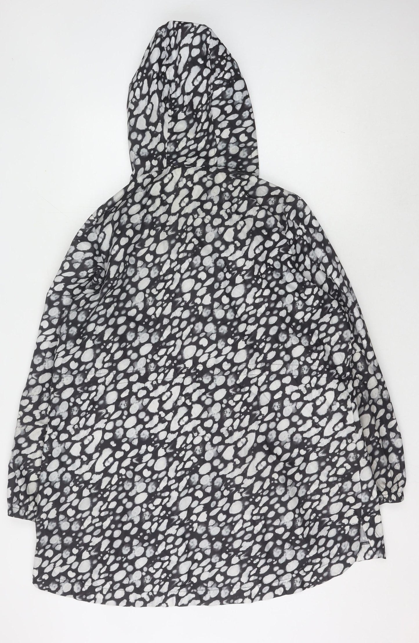 Marks and Spencer Women's Black Animal Print Rain Coat L