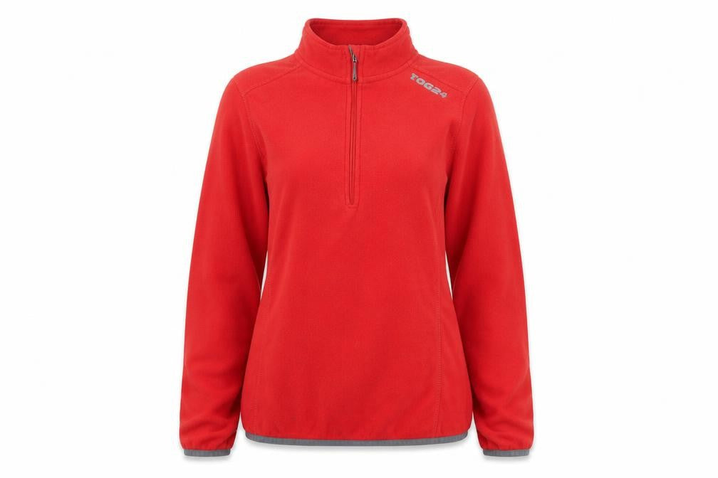 Womens UK 8-10 Regular TOG24 Red 1/2 Zip Sweatshirt