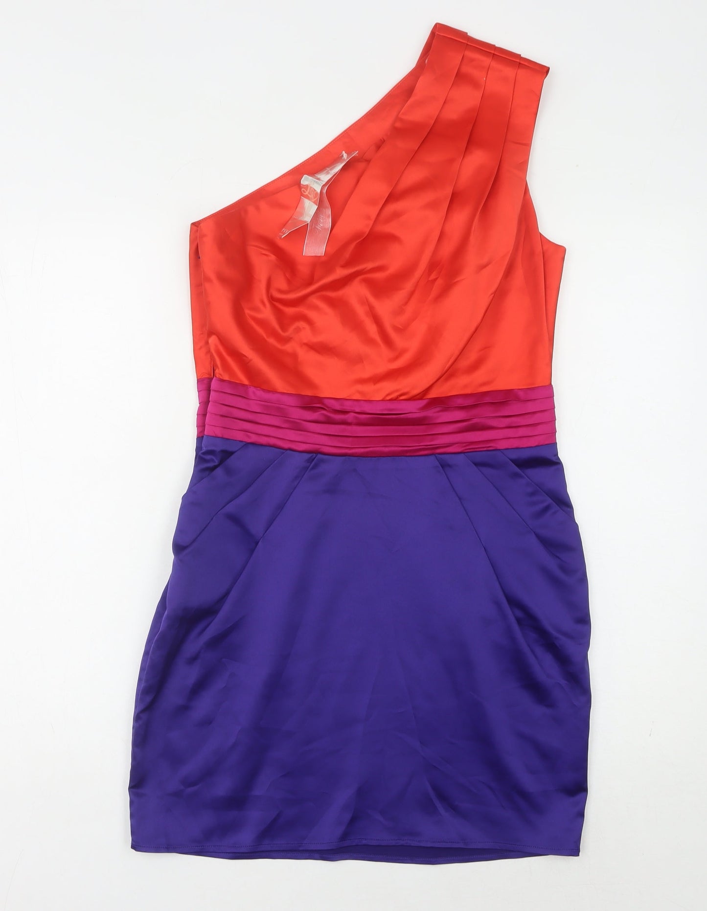 Lipsy Women Multicoloured One Shoulder Dress Size 8