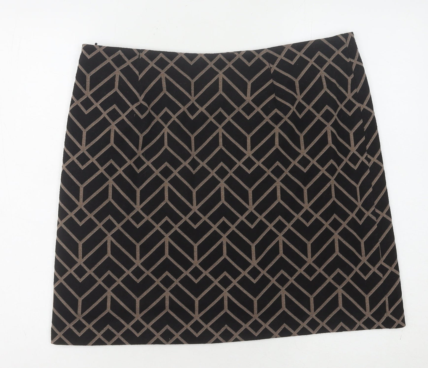 Wallis Women Black Geometric Pencil Skirt Size 14