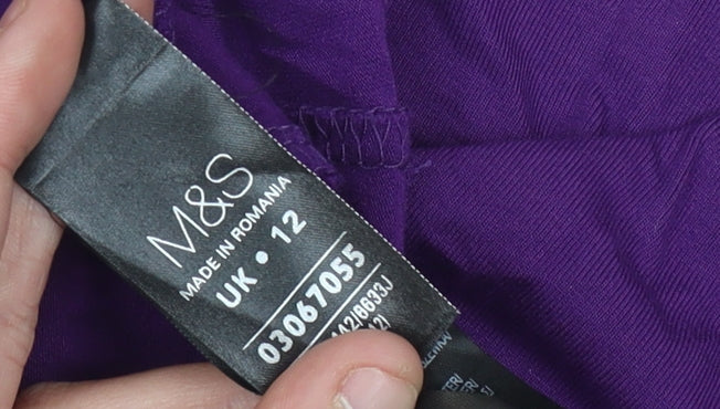 Marks and Spencer Women's Purple Viscose Dress
