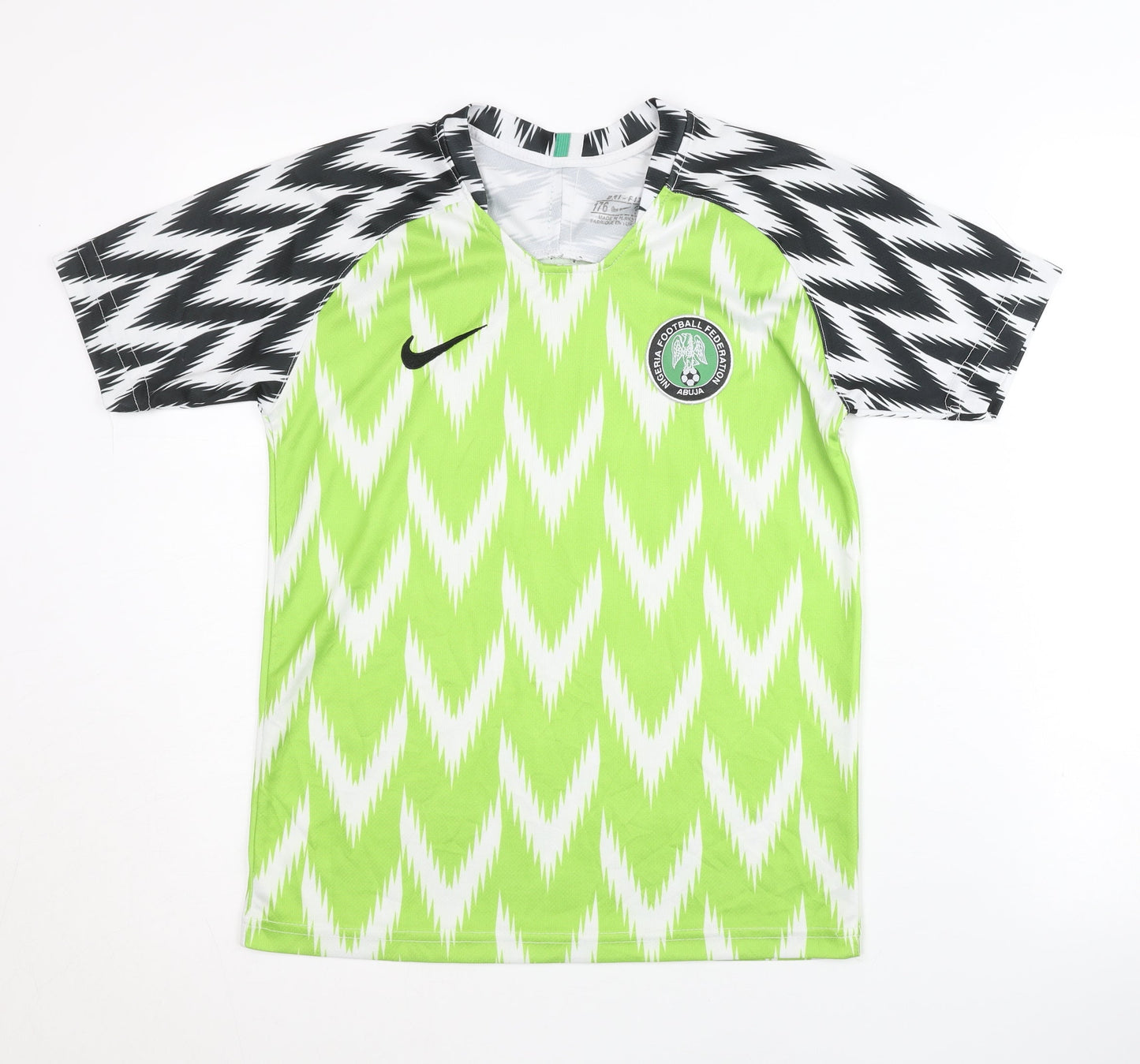 Nike Green Childrens Nigeria Shirt, Short Sleeves, Excellent Condition