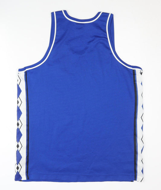 Kaierlai Men's Blue XL Tank Top, Geometric Pattern